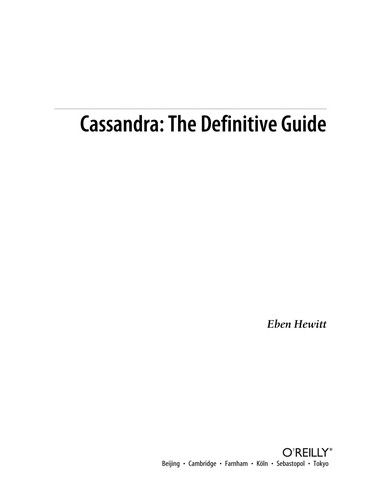Cover: Cassandra: The Definitive Guide