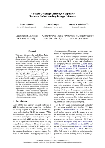 Thumbnail: A Broad-Coverage Challenge Corpus for Sentence Understanding through Inference