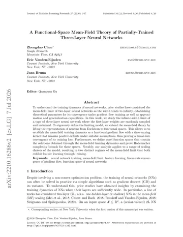 Thumbnail: A Functional-Space Mean-Field Theory of Partially-Trained Three-Layer Neural Networks