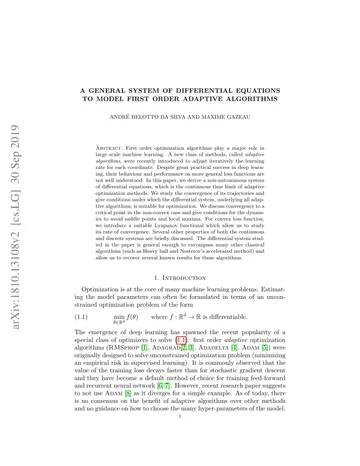 Thumbnail: A general system of differential equations to model first order adaptive algorithms