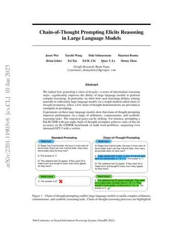 Thumbnail: Chain-of-Thought Prompting Elicits Reasoning in Large Language Models