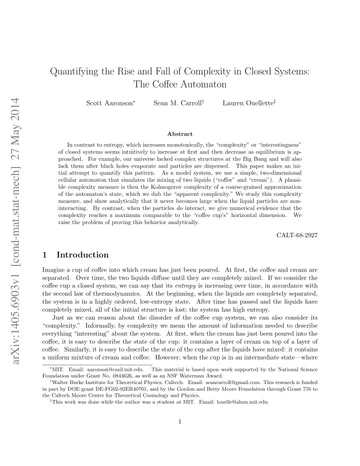 Thumbnail: Quantifying the Rise and Fall of Complexity in Closed Systems: The Coffee Automaton