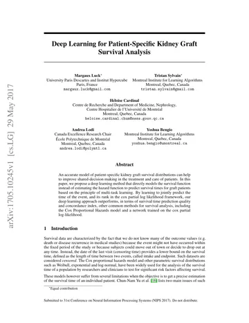 Thumbnail: Deep Learning for Patient-Specific Kidney Graft Survival Analysis