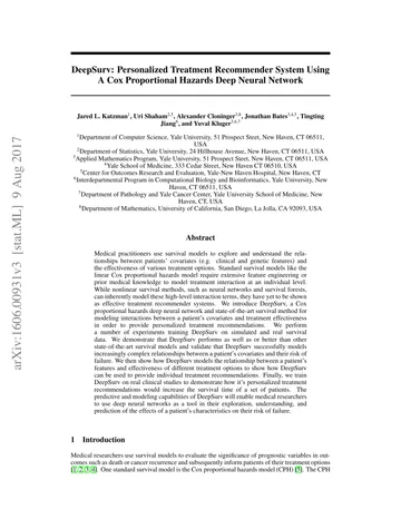 Thumbnail: DeepSurv: personalized treatment recommender system using a Cox proportional hazards deep neural network