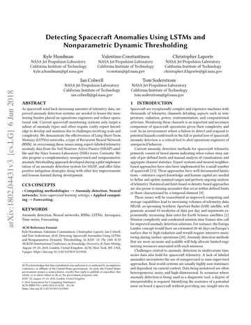 Thumbnail: Detecting Spacecraft Anomalies Using LSTMs and Nonparametric Dynamic Thresholding