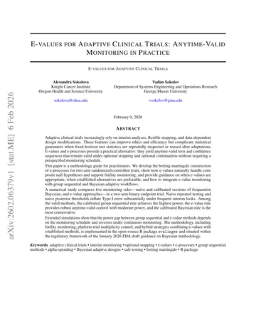 Thumbnail: E-values for Adaptive Clinical Trials: Anytime-Valid Monitoring in Practice