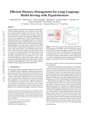Thumbnail: Efficient Memory Management for Large Language Model Serving with PagedAttention
