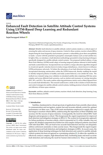 Thumbnail: Enhanced Fault Detection in Satellite Attitude Control Systems Using LSTM-Based Deep Learning and Redundant Reaction Wheels