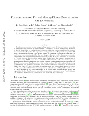 Thumbnail: FlashAttention: Fast and Memory-Efficient Exact Attention with IO-Awareness