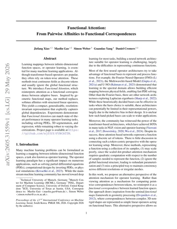 Thumbnail: Functional Attention: From Pairwise Affinities to Functional Correspondences