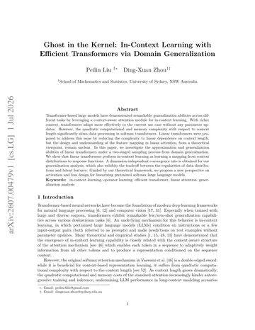 Thumbnail: Ghost in the Kernel: In-Context Learning with Efficient Transformers via Domain Generalization