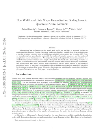 Thumbnail: How Width and Data Shape Generalization Scaling Laws in Quadratic Neural Networks