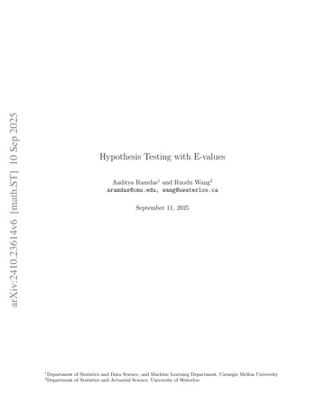 Thumbnail: Hypothesis Testing with E-Values