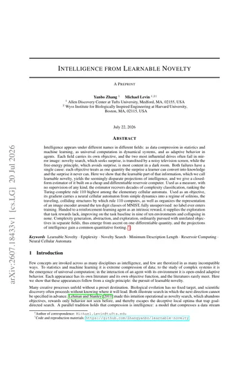 Thumbnail: Intelligence from Learnable Novelty
