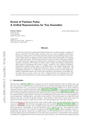 Thumbnail: Kernel of Partition Paths: A Unified Representation for Tree Ensembles
