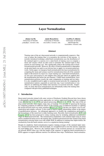 Thumbnail: Layer Normalization