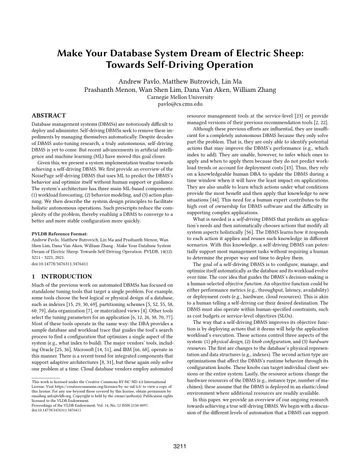 Thumbnail: Make your database system dream of electric sheep: towards self-driving operation