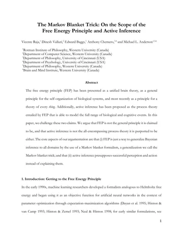 Thumbnail: The Markov Blanket Trick: On the Scope of the Free Energy Principle and Active Inference