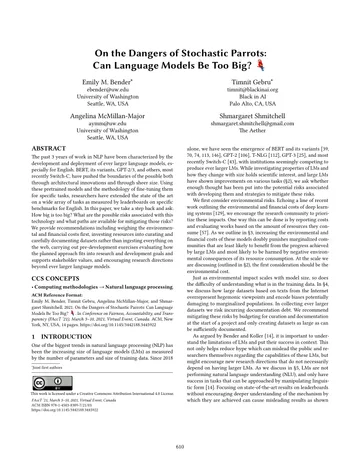 Thumbnail: On the Dangers of Stochastic Parrots: Can Language Models Be Too Big? 🦜