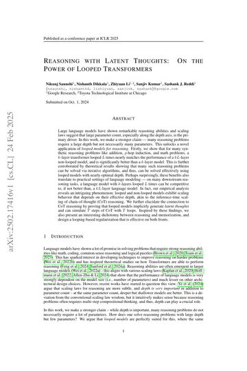 Thumbnail: Reasoning with Latent Thoughts: On the Power of Looped Transformers