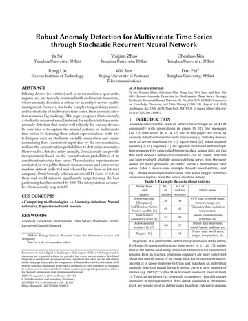 Thumbnail: Robust Anomaly Detection for Multivariate Time Series through Stochastic Recurrent Neural Network