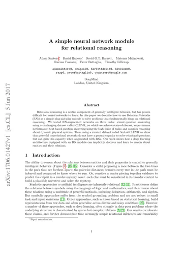 Thumbnail: A Simple Neural Network Module for Relational Reasoning