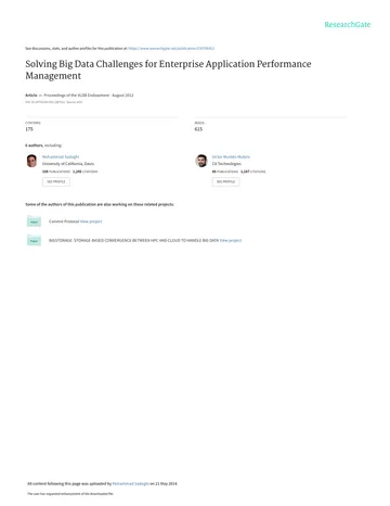 Thumbnail: Solving big data challenges for enterprise application performance management