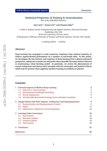 Thumbnail: Statistical Properties of Training & Generalization