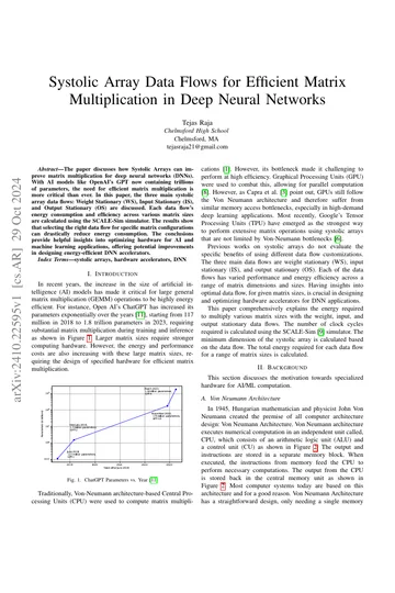 Thumbnail: Systolic Array Data Flows for Efficient Matrix Multiplication in Deep Neural Networks