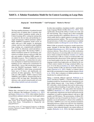 Thumbnail: TabICL: A Tabular Foundation Model for In-Context Learning on Large Data