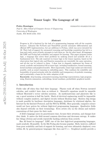 Thumbnail: Tensor Logic: The Language of AI