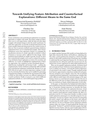 Thumbnail: Towards Unifying Feature Attribution and Counterfactual Explanations: Different Means to the Same End