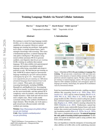 Thumbnail: Training Language Models via Neural Cellular Automata