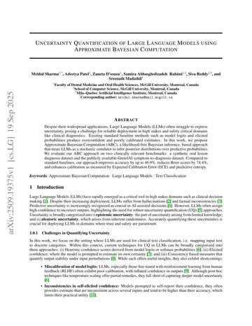 Thumbnail: Uncertainty Quantification of Large Language Models using Approximate Bayesian Computation
