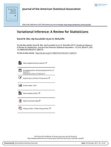 Thumbnail: Variational Inference: A Review for Statisticians