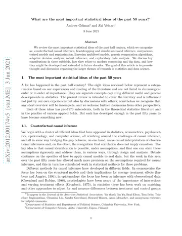 Thumbnail: What are the most important statistical ideas of the past 50 years?