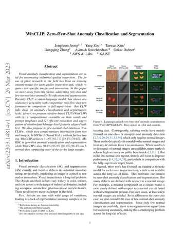 Thumbnail: WinCLIP: Zero-/Few-Shot Anomaly Classification and Segmentation