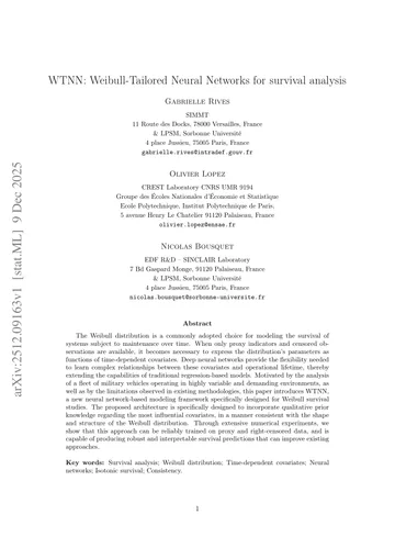 Thumbnail: WTNN: Weibull-Tailored Neural Networks for Survival Analysis